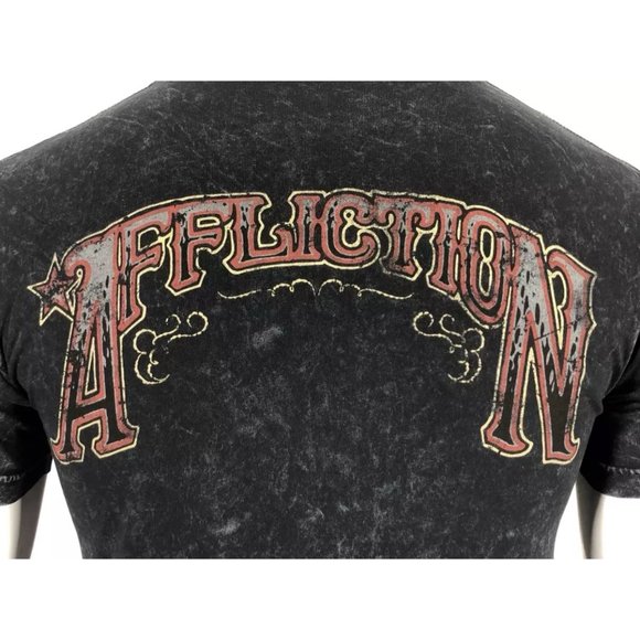 AFFLICTION Men's T-shirt AC IROQUOIS BLACK LAVA Bi - Picture 5 of 6
